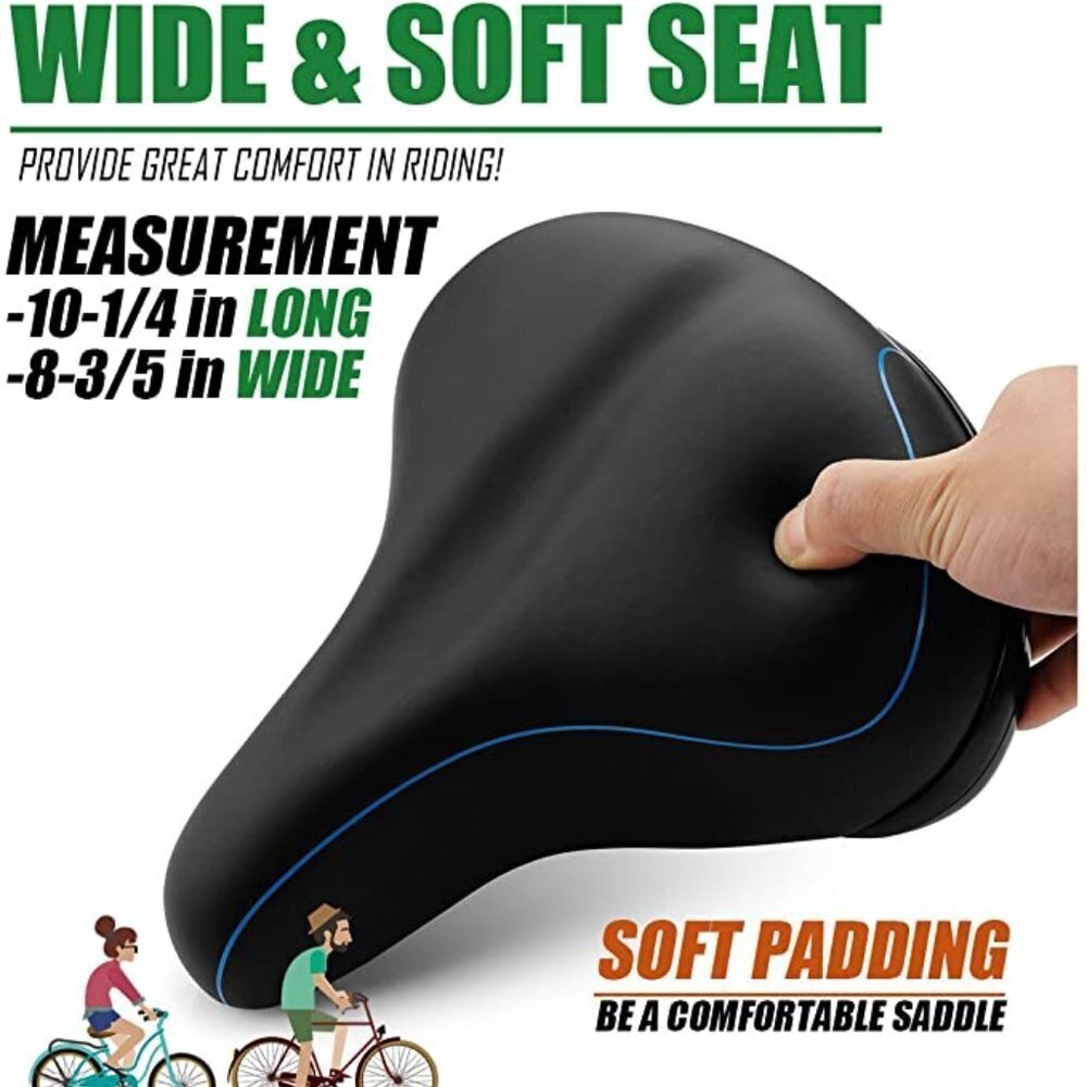 USHAKE X7 WIDE CUSHIONED BICYCLE SADDLE SEAT  SIZE OS  NWT